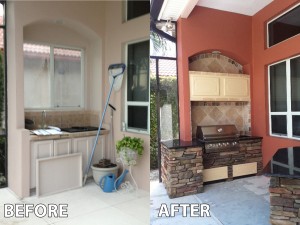 Outdoor Kitchen before and after